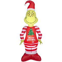 Air blown Inflatables Yard Decoration Grinch in Pajamas Dr. Seuss, 5.5 ft