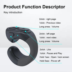 TikTok Scrolling Ring Bluetooth Fingertip Control